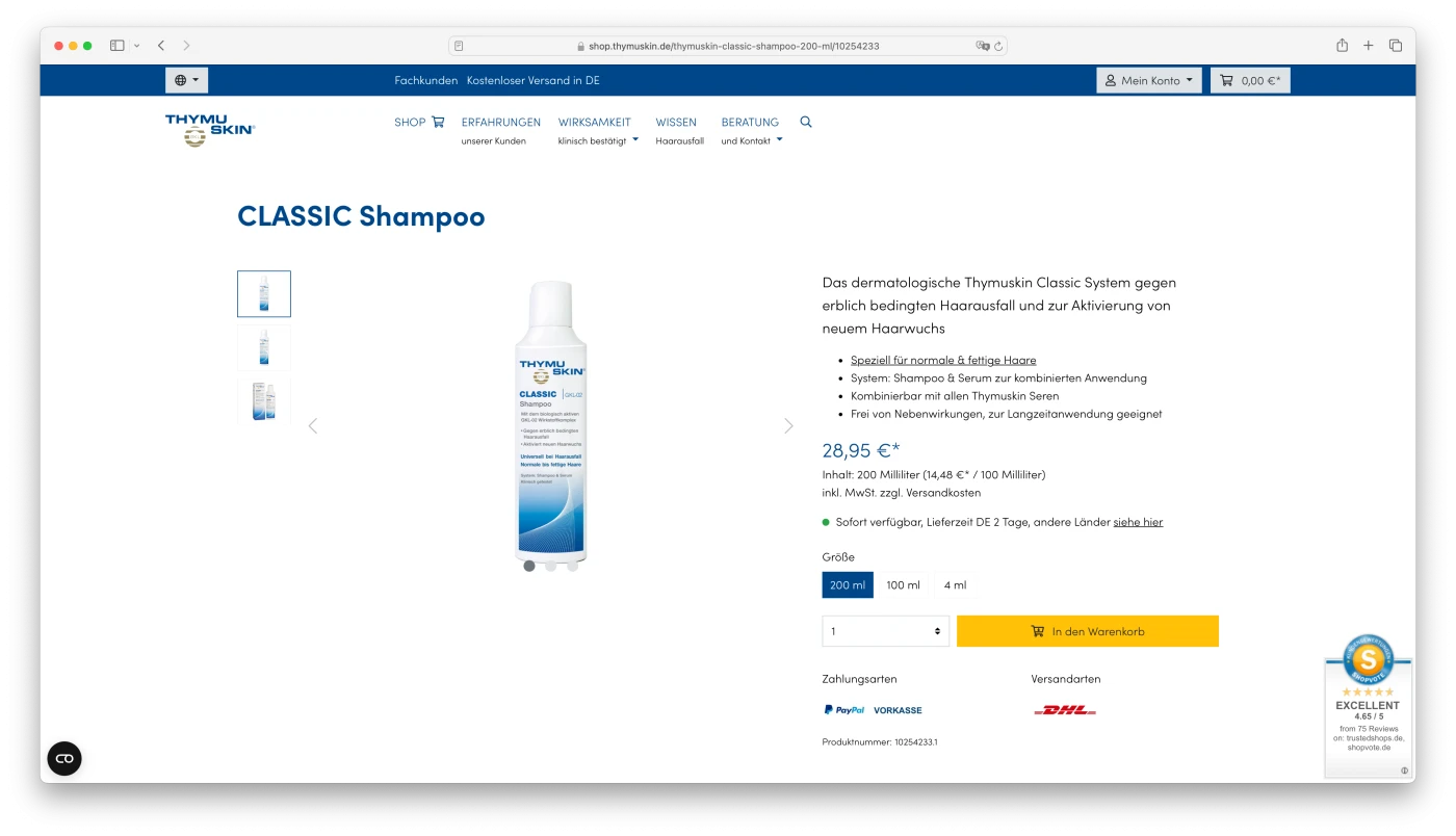 Thymuskin Online-Shop