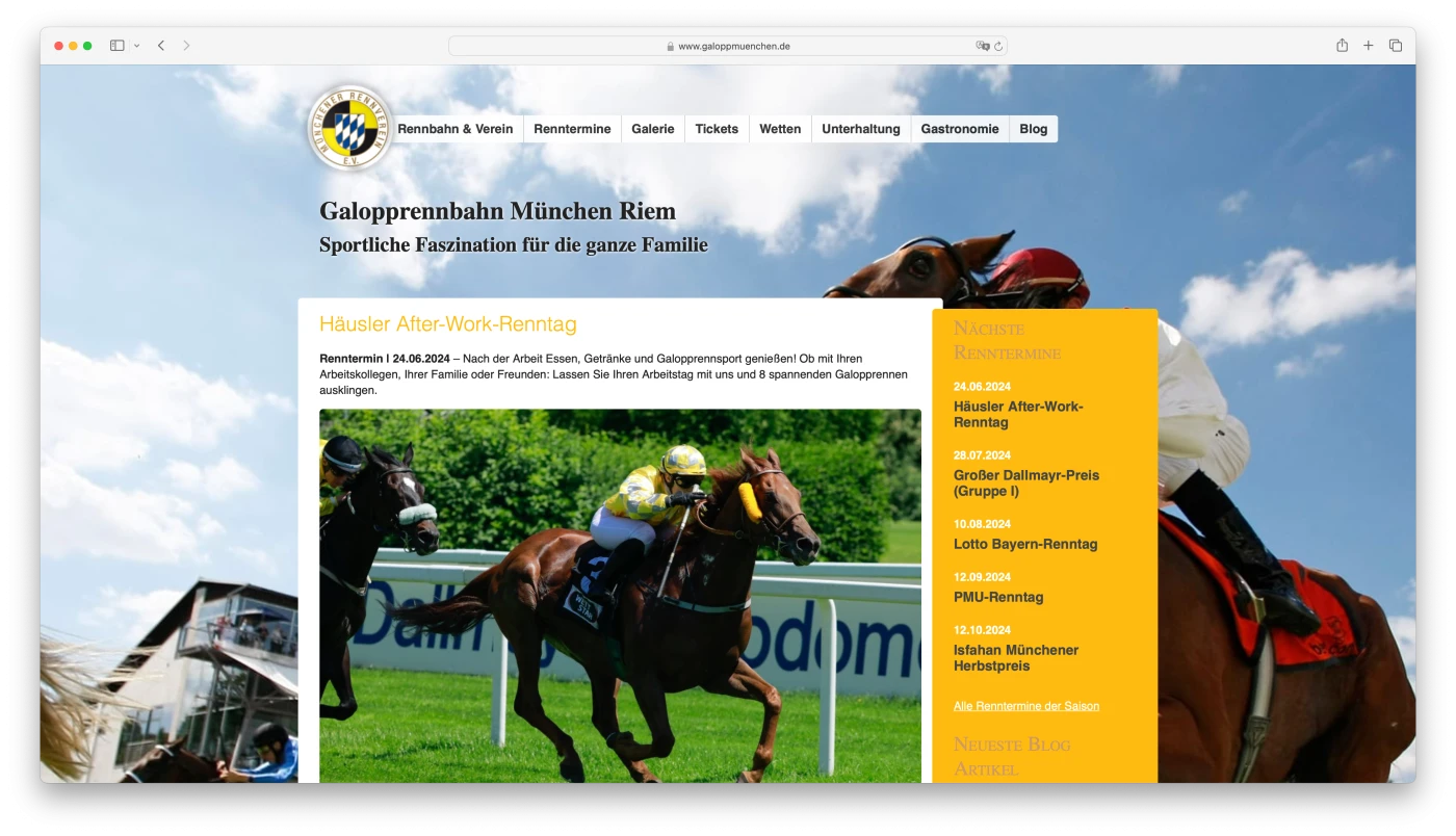 Münchener Rennverein e.V. Website