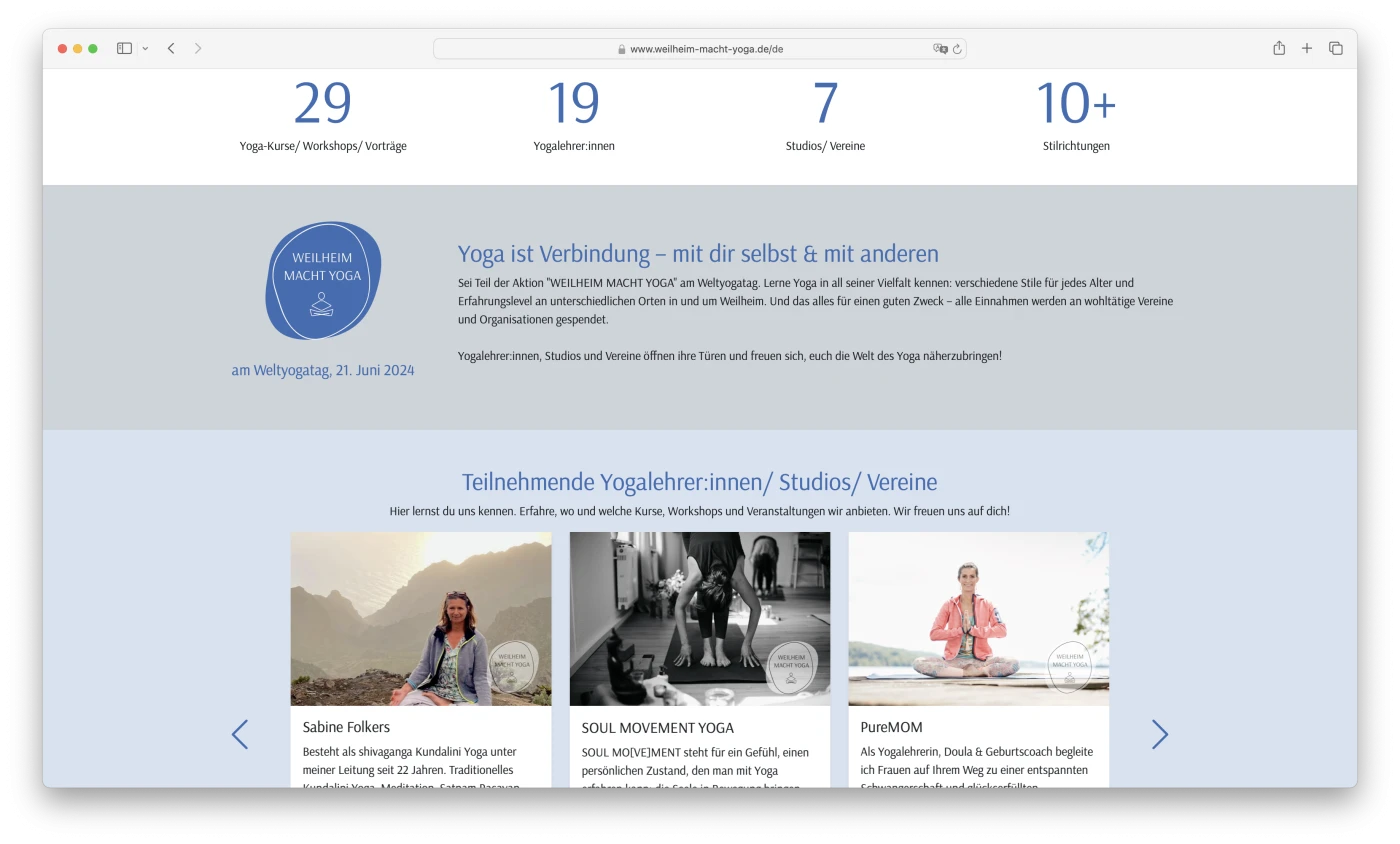 Weilheim macht Yoga Website